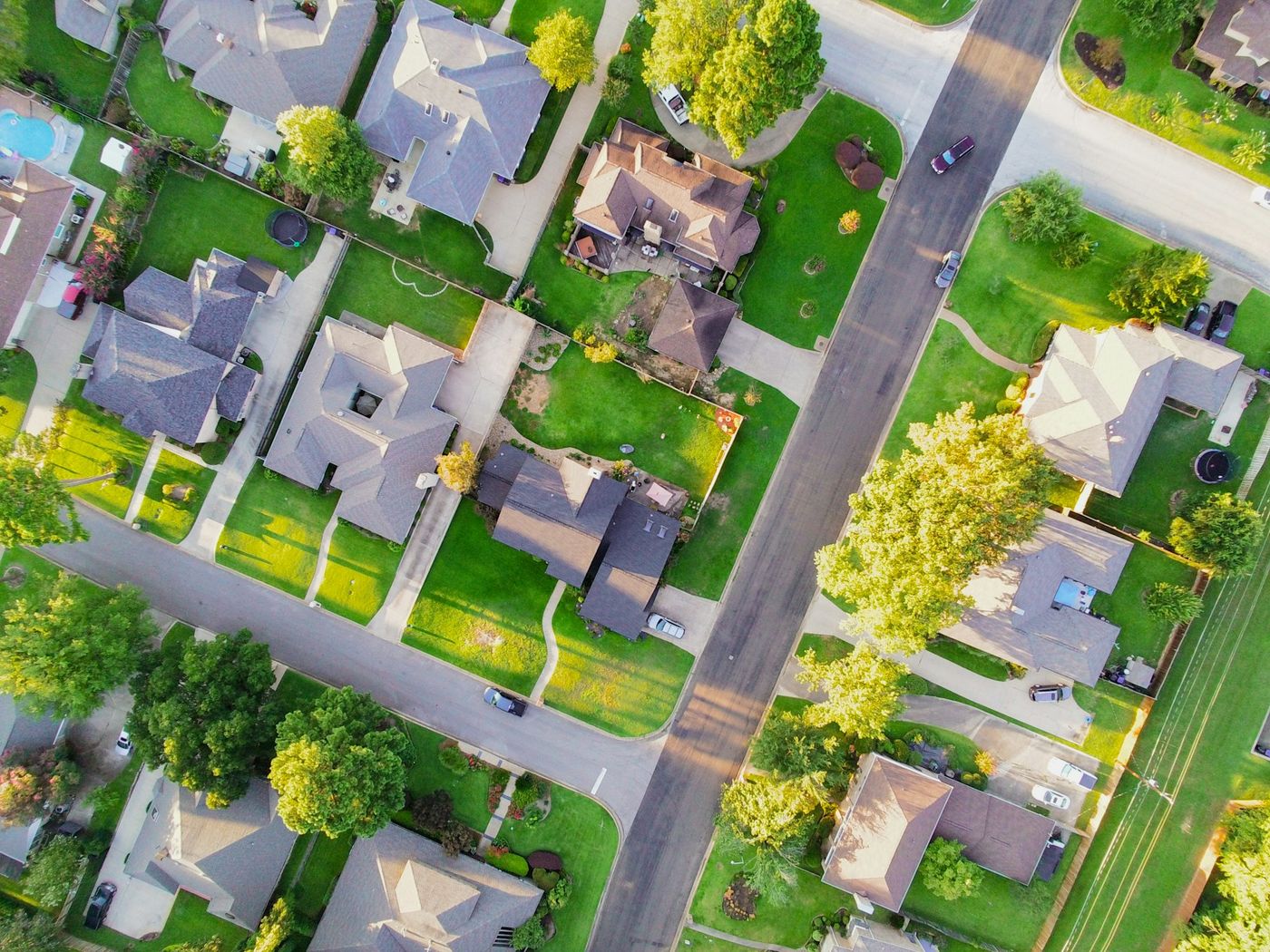 Aerial view of neighborhoods across Wake and Johnston County