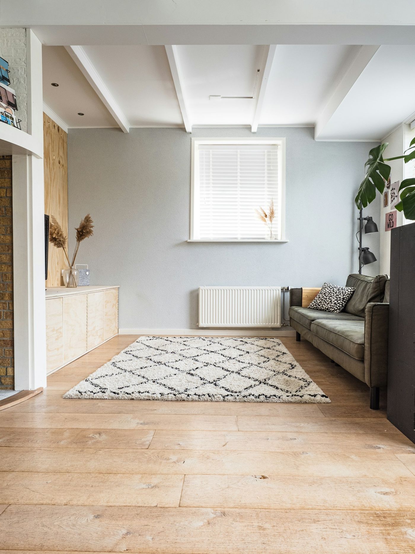 Spacious, sunlit room cleared and ready to use